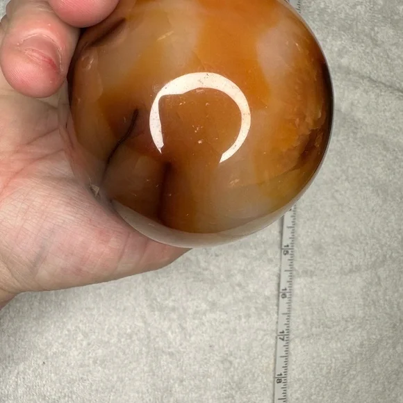 Carnelian Agate Sphere - Picture 6 of 12